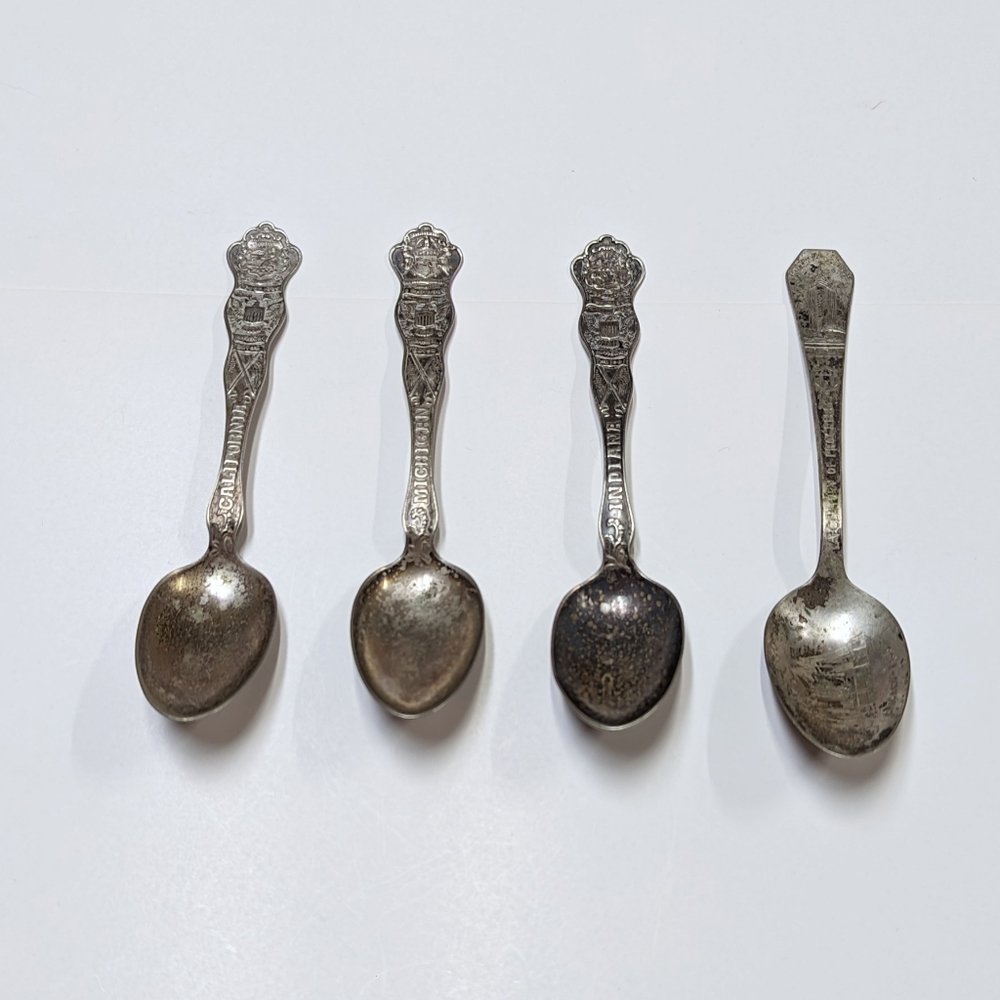 Vintage Silver Plated Travel Collectable Spoons